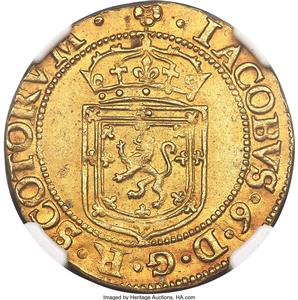 James VI gold Sword And Scepter 1602 MS61 NGC