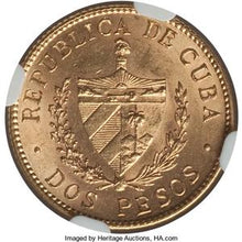 Republic gold 2 Pesos 1915 MS62 NGC