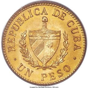 Republic gold Proof Peso 1915 PR64 PCGS