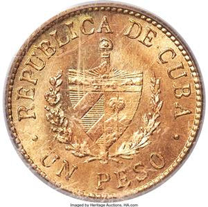 Republic gold Peso 1915 MS66 PCGS