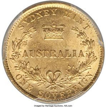 Victoria gold Sovereign 1870-SYDNEY MS61 PCGS