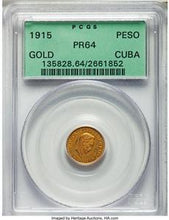 Republic gold Proof Peso 1915 PR64 PCGS