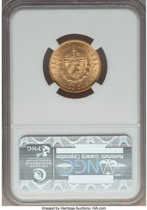 Republic gold 5 Pesos 1916 MS62 NGC