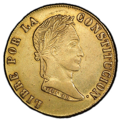 1852-PTS FP 8 Scu Bust Right PCGS AU53 Bolivia