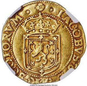 James VI (I) gold Sword and Scepter 1602 VF35 NGC