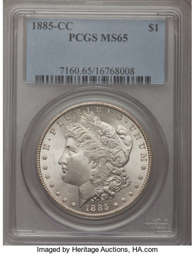 Morgan Dollar 1885-CC Silver $1 MS-65 PCGS