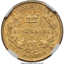 Victoria gold Sovereign 1864-SYDNEY AU58 NGC