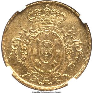 João Prince Regent gold 6400 Reis 1808-R MS61 NGC