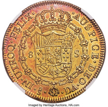Charles IV gold 8 Escudos 1791 So-DA MS62 NGC