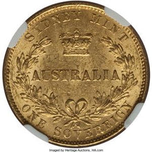 Victoria gold Sovereign 1864-SYDNEY MS61 NGC