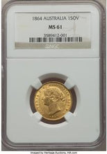 Victoria gold Sovereign 1864-SYDNEY MS61 NGC