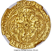 France - Charles VI (1380-1422) gold Ecu d'Or à la Couronne ND MS64 NGC