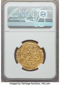 France - Charles VI (1380-1422) gold Ecu d'Or à la Couronne ND MS64 NGC